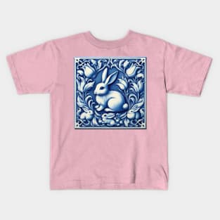 Vintage Dutch Tile: Rabbit No.3 Kids T-Shirt